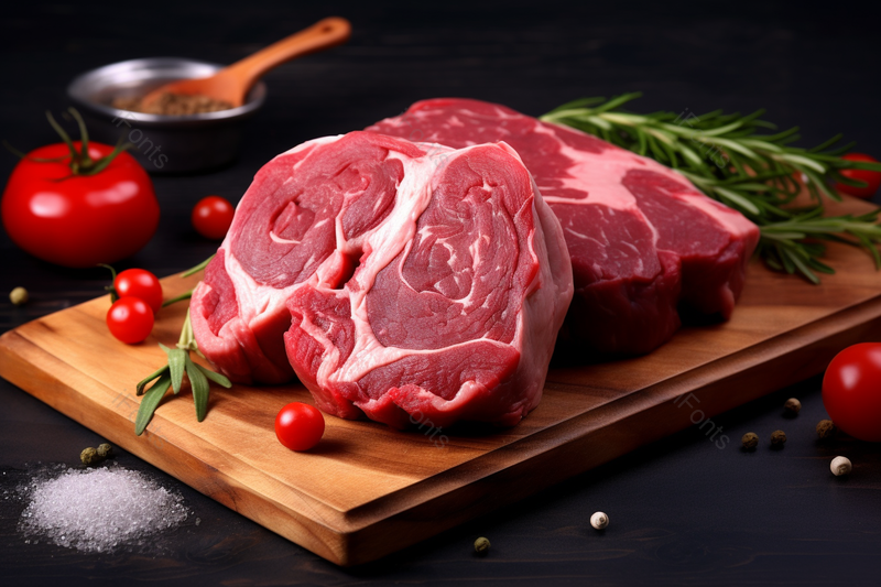 鲜切牛肉菜板配菜番茄白糖餐饮食材摄影,高清,摄影图,摄影图片,图片大全,摄影图免费下载